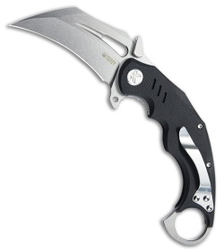 Kubey Knives Wrath Liner Lock Karambit Knife Black G-10 (2.7&quot; Bead Blast) | 212375