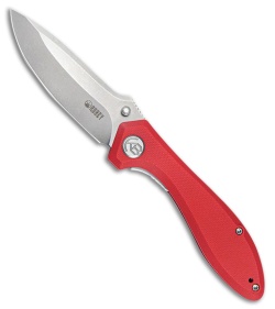 Kubey Ruckus Liner Lock Knife Red G-10 (3.3" Bead Blast)