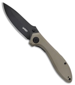 Kubey Ruckus Liner Lock Knife Tan G-10 (3.3" Black SW)