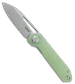 Kubey Royal Liner Lock Knife Jade G-10 (3" Stonewash 14C28N)