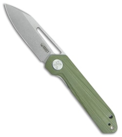 Kubey Royal Liner Lock Knife OD Green G-10 (3" Stonewash 14C28N)