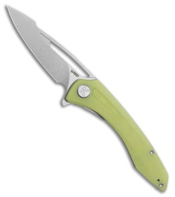 Kubey Merced Liner Lock Knife Translucent Yellow G-10 (3.5" SW 14C28N)
