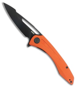 Kubey Merced Liner Lock Knife Orange G-10 (3.5" Black SW 14C28N)