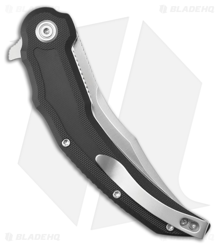 Kubey Knives Wave Crest Liner Lock Knife Black G-10 Satin