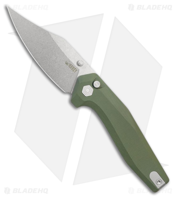 Kubey Knives Hades OD Green G-10 Clip Point SW 14C28N