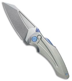 Kubey Knives Sumo Button Lock Knife Blue Ti SW