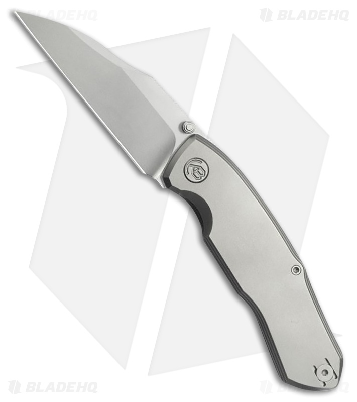KB Knives Mantra Frame Lock Knife Sandblast Titanium (3.4" Silver Bead Blast)