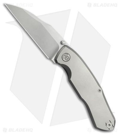 KB Knives Mantra Frame Lock Knife Sandblast Titanium (3.4" Silver Bead Blast)