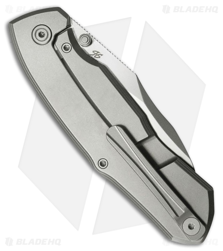 KB Knives Mantra Frame Lock Knife Sandblast Titanium (3.4" Silver Bead Blast)