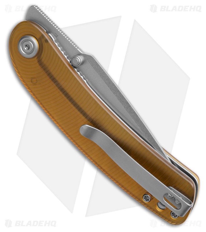 Kubey Momentum Sherif Manganas Linerlock Knife Ultem (3.4" Stonewash ) 344B
