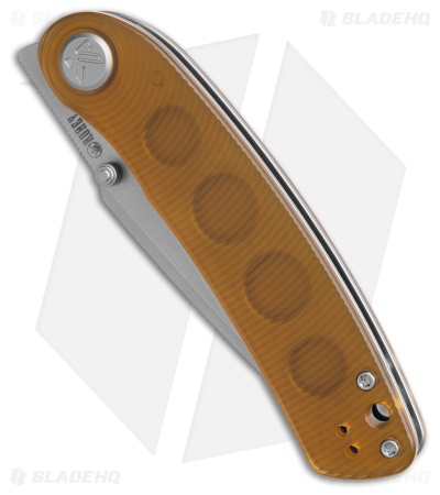 Kubey Momentum Sherif Manganas Linerlock Knife Ultem (3.4" Stonewash ) 344B