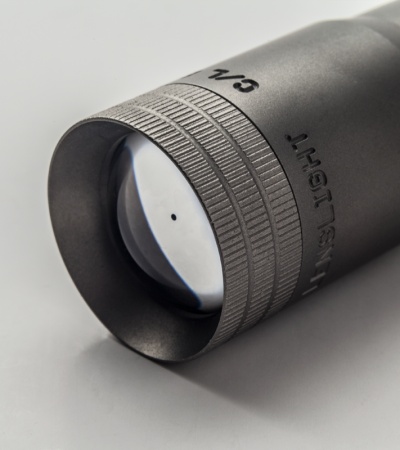 LensLight Mini Black Ti Dual-Output Flashlight w/ Ti Tailstand & Smooth Bezel