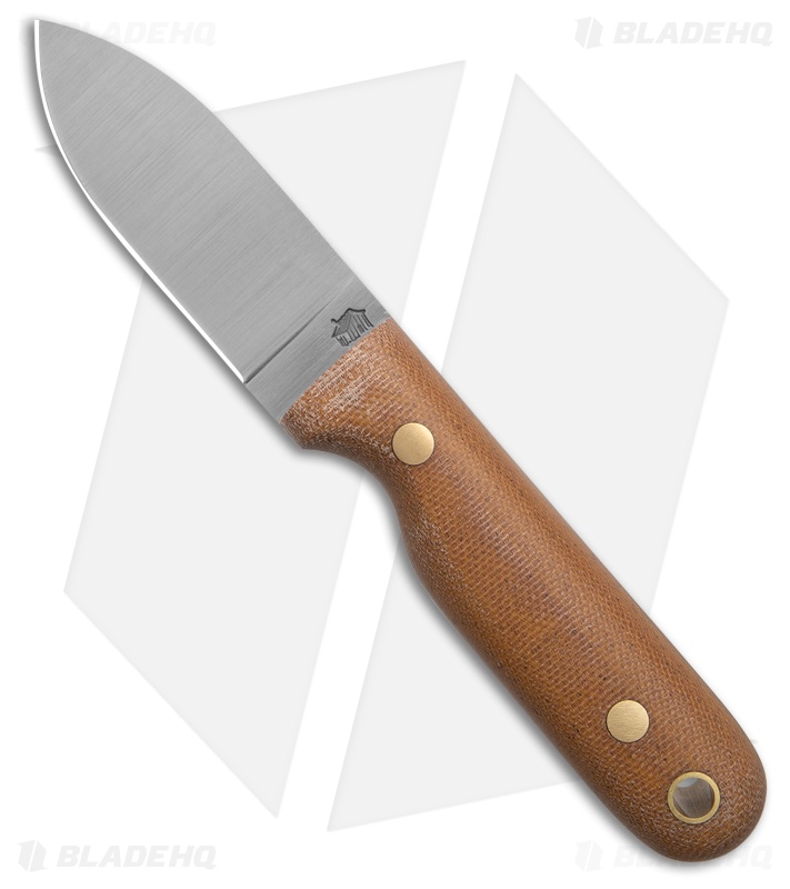 LT Wright Knives Bushbaby A2 Flat Natural Micarta (2.87" Satin)