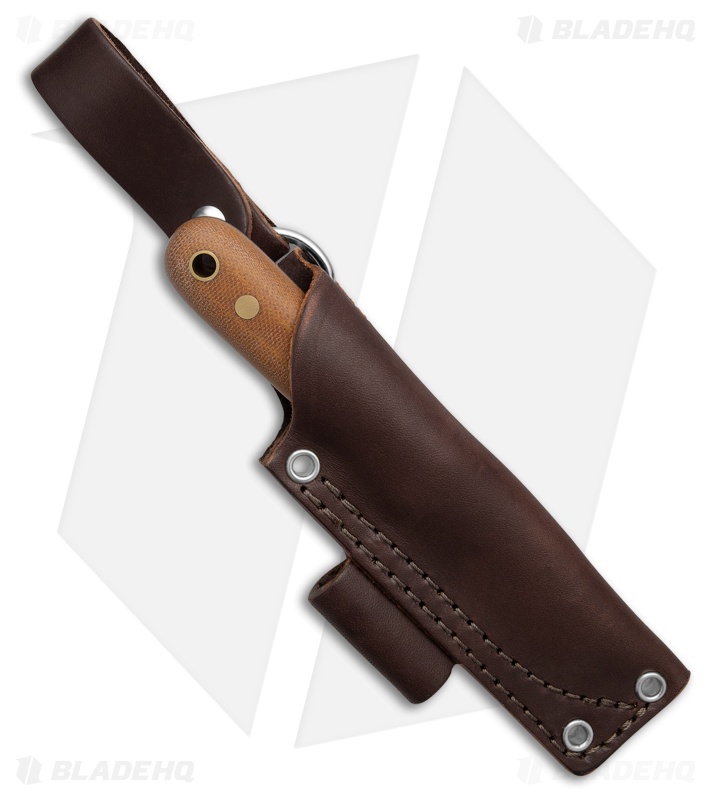 LT Wright Knives Bushbaby A2 Flat Natural Micarta (2.87" Satin)