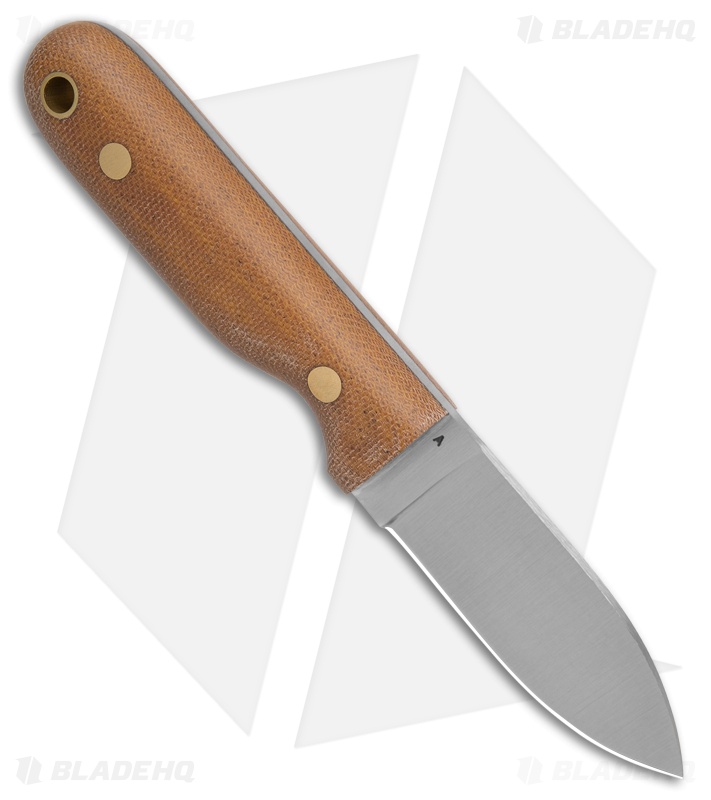 LT Wright Knives Bushbaby A2 Flat Natural Micarta (2.87" Satin)