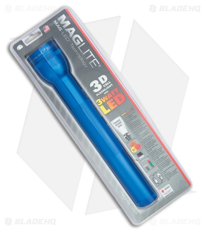 MAG LITE(3DCELL） Mag-Lite LED Flashlight 3 D-Cell Blue Aluminum (168 Lumens)