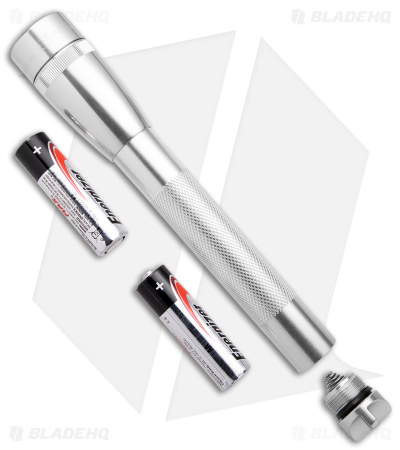 Mag-Lite Mini Maglite 2 AA Cell LED Flashlight Silver (77 Lumens) w/Belt Holster