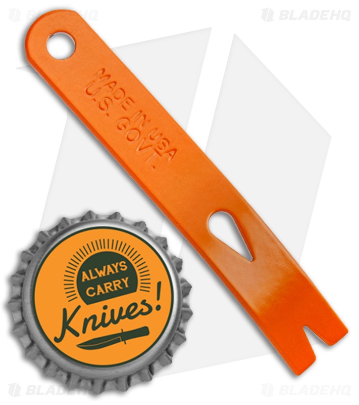 Orange Stainless Steel Cuvred Micro Widgy Pry Bar (3")