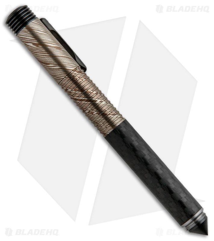 Matthew Martin 500 Series Custom Tactical Pen - Mokume/CF/Zirc