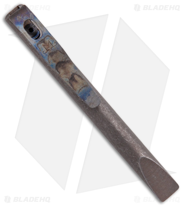Maverick Customs 3.75" Round Titanium Pocket Pry Bar Tool - Stonewash