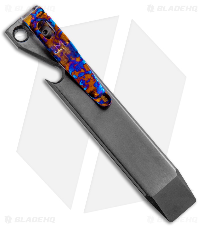 Maverick Customs 3.75" Zirconium Pocket Pry Bar Tool - Timascus Clip