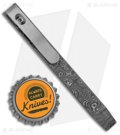 Maverick Customs 4" Damascus Slim Pocket Pry Bar Tool