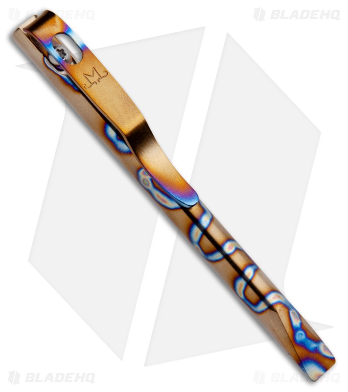 Maverick Customs 4" Pen Titanium Pocket Pry Bar Tool - Flame Stripe
