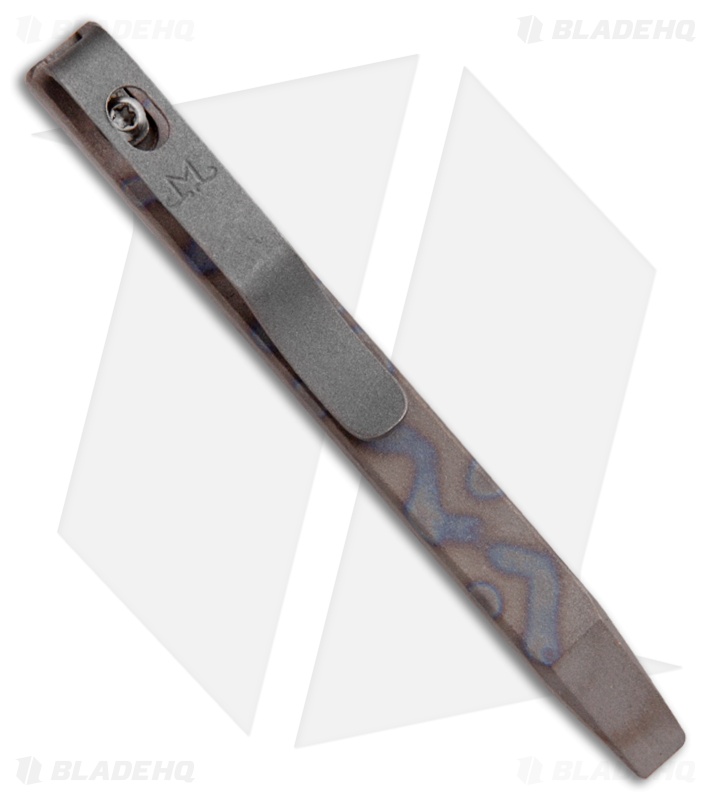 Maverick Customs 4" Slim Titanium Pocket Pry Bar Tool - Stripe Stonewash