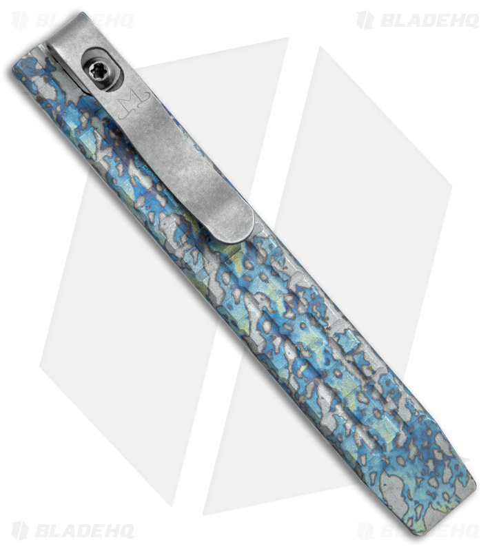Maverick Customs 4" Ti Pocket Pry Bar Tool - Acid Blue Frag