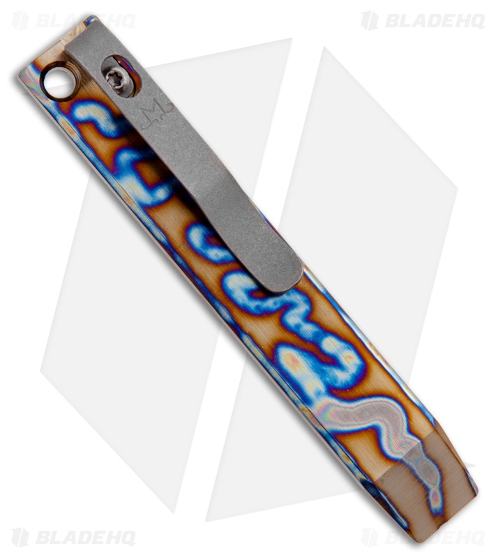 Maverick Customs 4" Titanium Pocket Pry Bar Tool - Flame Stripe