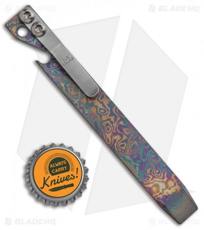Maverick Customs 5.25" Pocket Pry Bar Tool Bottle Opener - Scorched 2 Layer Ti