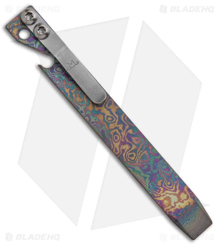 Maverick Customs 5.25" Pocket Pry Bar Tool Bottle Opener - Scorched 2 Layer Ti