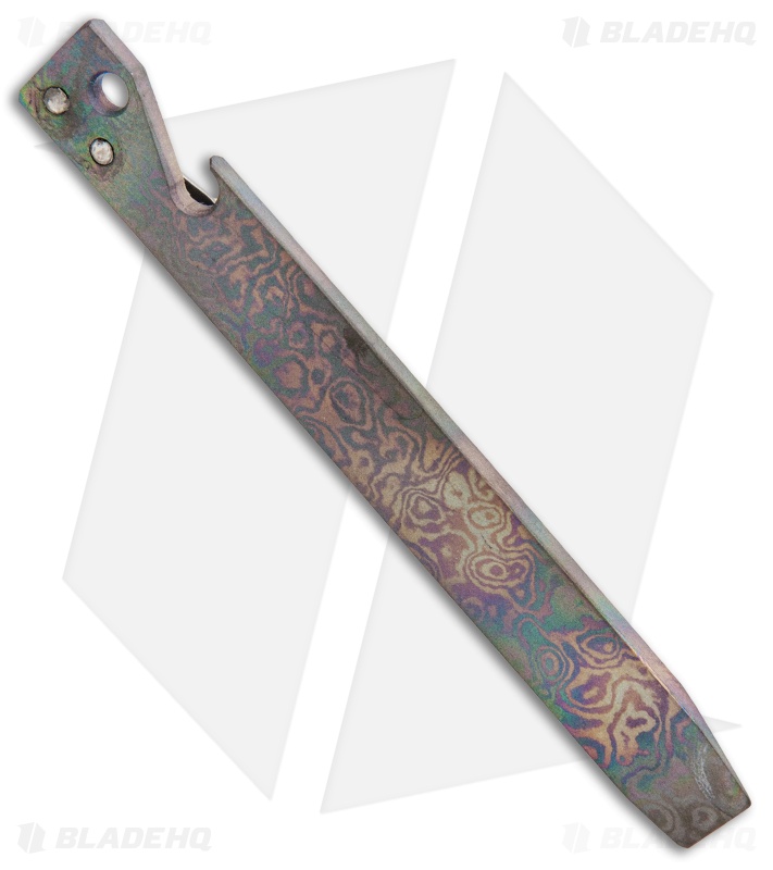 Maverick Customs 5.25" Pocket Pry Bar Tool Bottle Opener - Scorched 2 Layer Ti