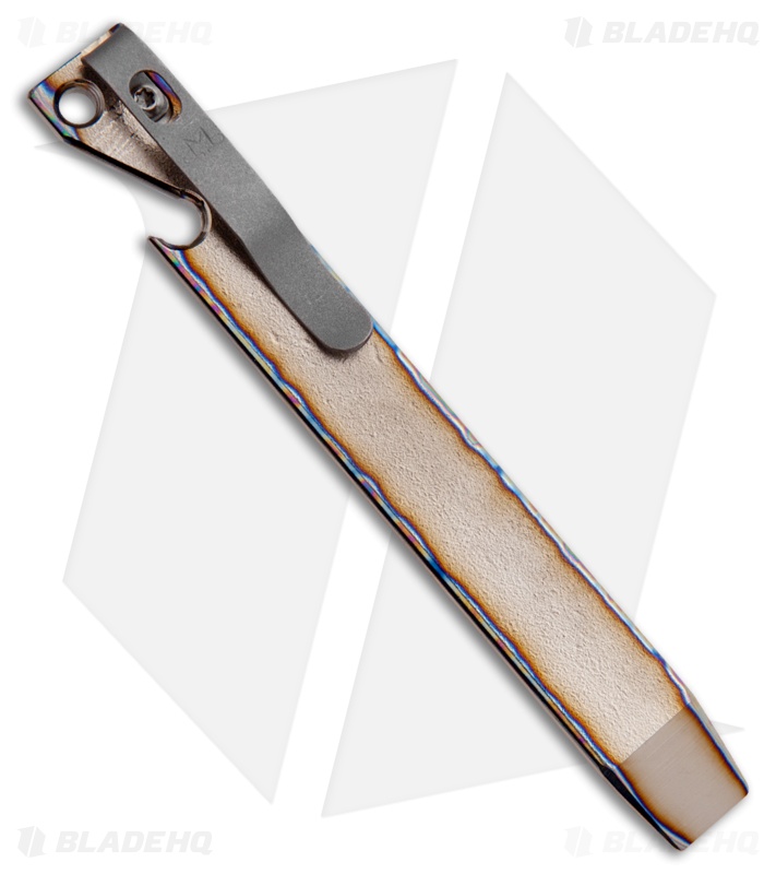 Maverick Customs 5.25" Titanium Pocket Pry Bar Tool - Flame Stripe Edges