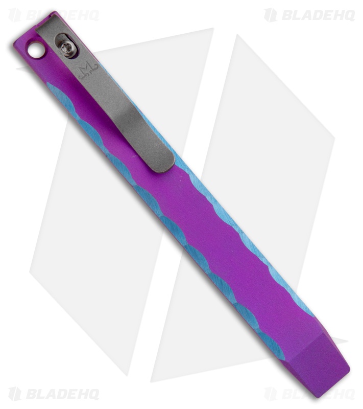 Maverick Customs 5" Titanium Pocket Pry Bar Tool - Purple/Blue Rock