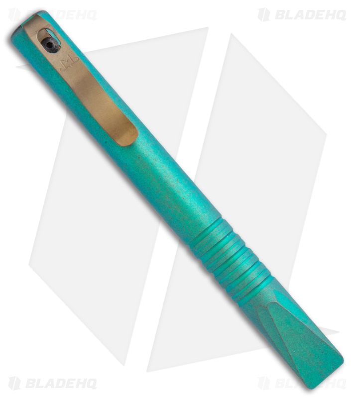 Maverick Customs 5.5" Round Titanium Pocket Pry Bar Tool - Green/Bronze