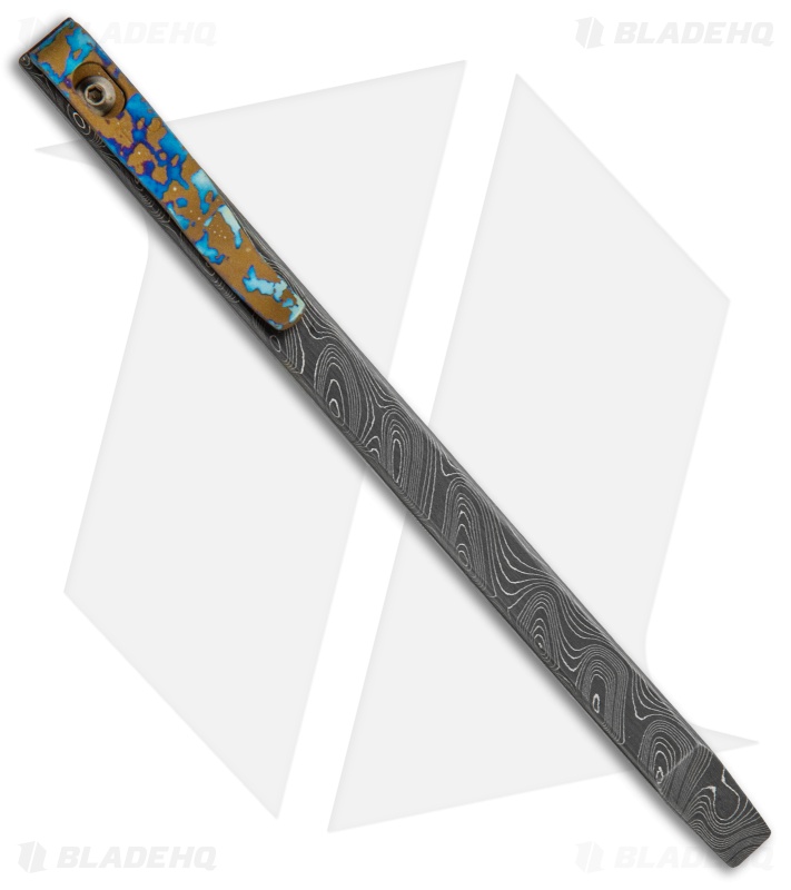 Maverick Customs 5.5" Slim Pocket Pry Bar Tool Machined - Damascus