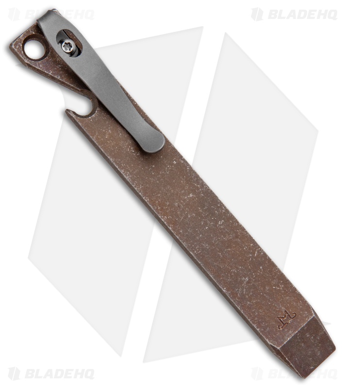 Maverick Customs 5" Titanium Pocket Pry Bar Tool - Bronze Stonewash