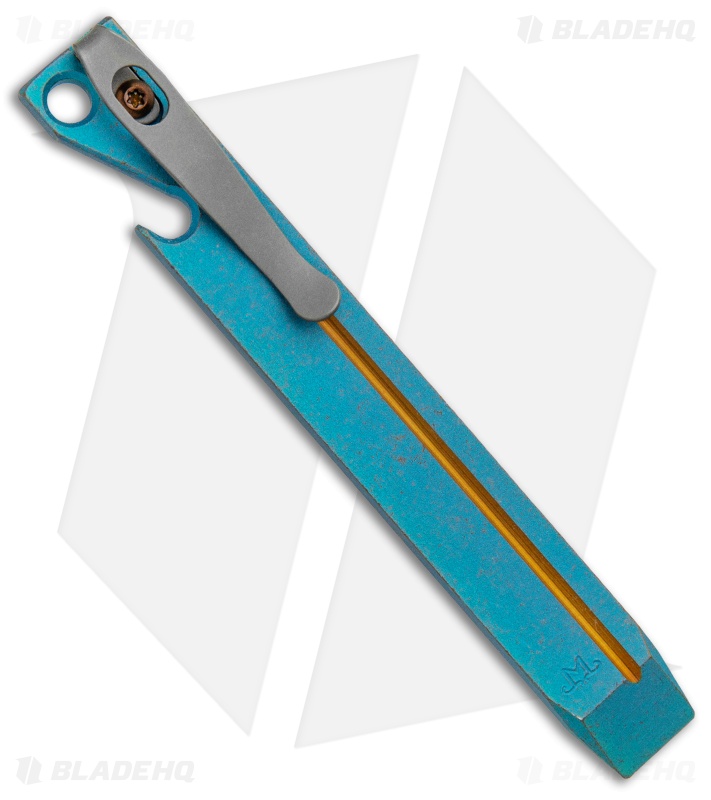Maverick Customs 5" Titanium Pocket Pry Bar Tool - Green/Bronze Stripe