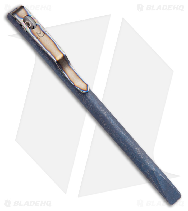 Maverick Customs 5" Pen Titanium Pocket Pry Bar Tool - Blue Stonewash