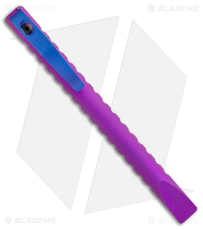 Maverick Customs 5" Round Titanium Pocket Pry Bar Tool - Purple