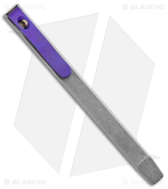 Maverick Customs 5" Slim 1080HC Pocket Pry Bar Tool - Stonewash/Purple