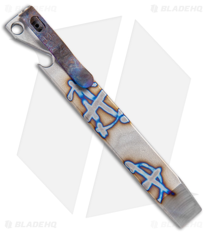 Maverick Customs 5" Titanium Pocket Pry Bar Tool - Anarchy Flamed