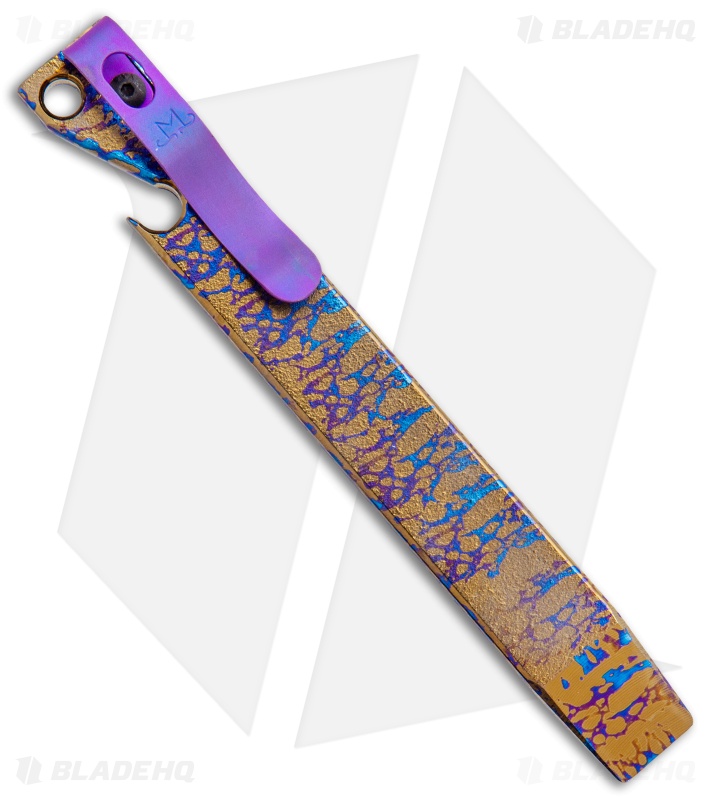 Maverick Customs 5" Titanium Pocket Pry Bar Tool - Nebula Ano