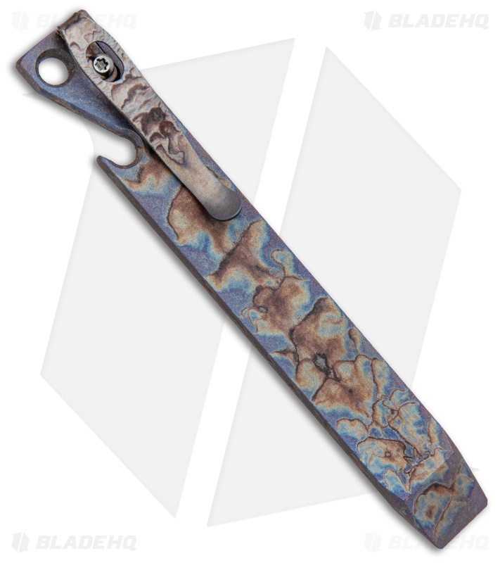 Maverick Customs 5" Titanium Pocket Pry Bar Tool - Vulcan w/ Lynch Clip