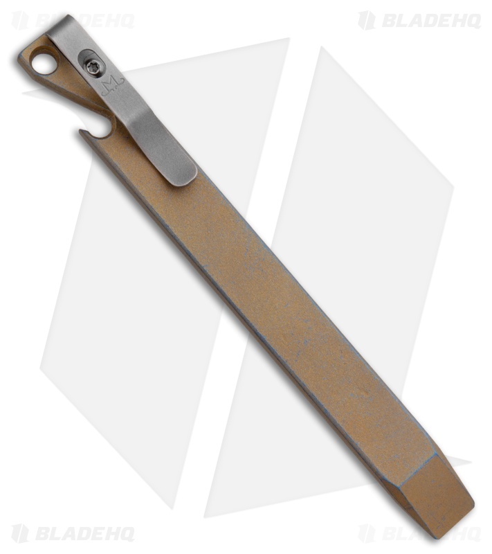 Maverick Customs 6" Titanium Pocket Pry Bar Tool - Gold Blue SW