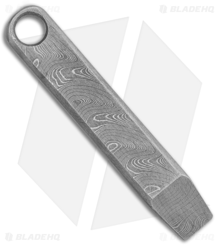 Maverick Customs Keychain Pry Bar Tool Machined -  Boomerang Damascus