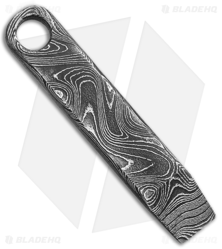 Maverick Customs Keychain Pry Bar Tool Machined - OE Antique Boomerang Damascus