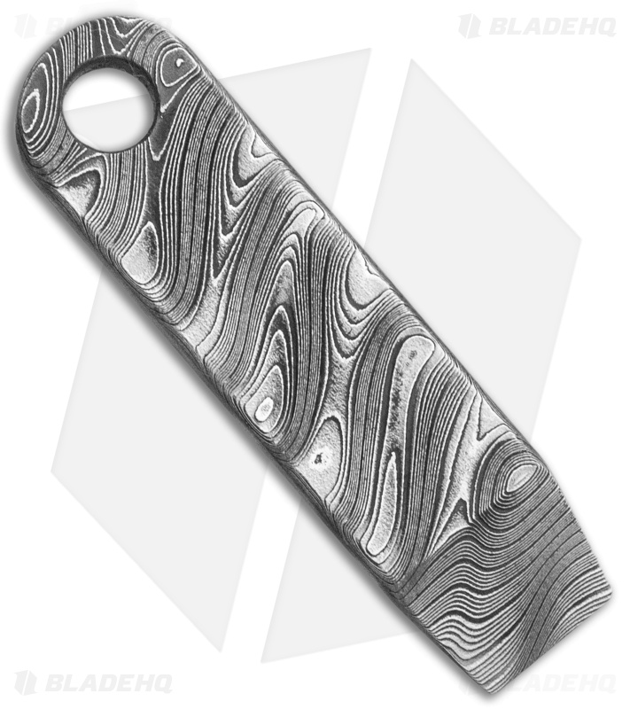 Maverick Customs Keychain Pry Bar Tool Machined -  OE Boomerang Damascus