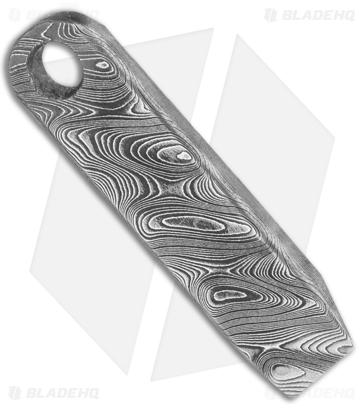 Maverick Customs Keychain Pry Bar Tool Machined -  OE Boomerang Damascus